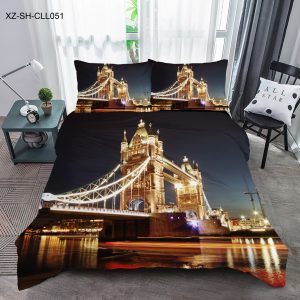 LUNA ágynemű garnitúra 6 részes 5D London Tower Bridge éjszakai