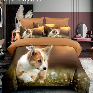LUNA ágynemű garnitúra 7 részes 5D Aranyos corgis